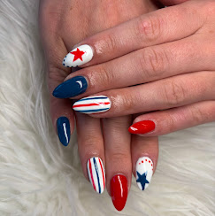 Red, white and blue patriotic nails